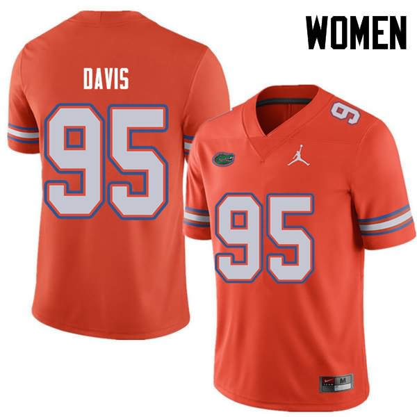 NCAA Florida Gators Keivonnis Davis Women's #95 Jordan Brand Orange Stitched Authentic College Football Jersey TPS0564OY